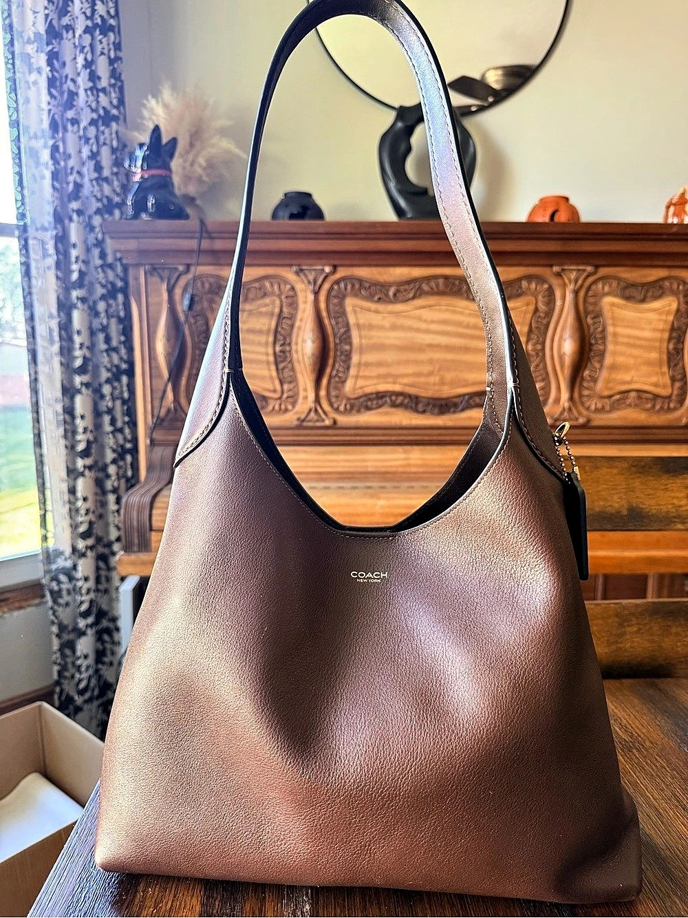 Coach Brooklyn Shoulder Bag 34 Leather Brown